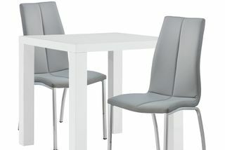 Argos Home Lyssa White Gloss Table și 2 scaune Milo gri