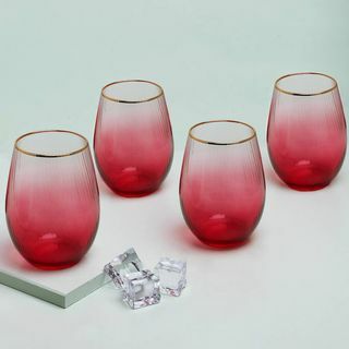 Set de patru pahare Monroe Ribbed Ombre Tumbler