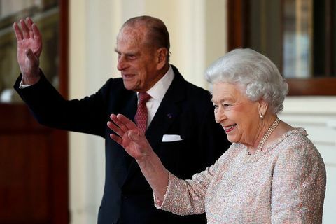 Președintele și doamna Santos își aduc adio reginei și ducelui de Edinburgh la Palatul Buckingham