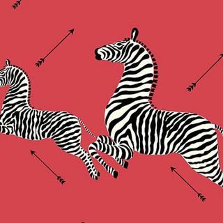 Scalamandre Zebras - Tapet Masai Roșu