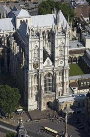 vedere aeriană a cotei de vest a abației Westminster, Londra, 2006