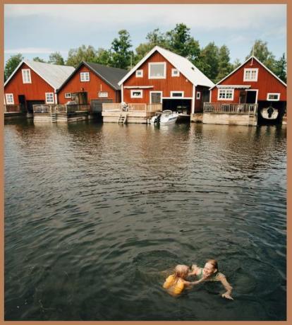 case de vară suedeze, căsuțe roșii și albe