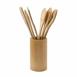 Set de ustensile Dunelm Bamboo cu ghiveci