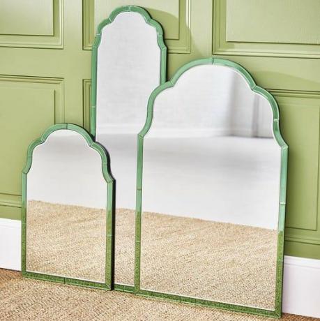 Oglindă de perete din sticlă verde Aurora