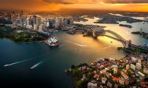 Peisaj urban la amurg, Sydney, Australia