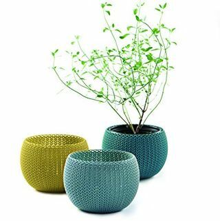 Vase de plantă de grădină pentru interior / exterior, tricotate, 3 buc