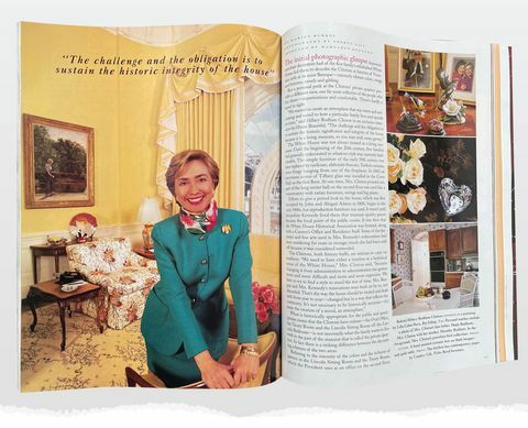 casa albă din era Clinton, proiectată de kaki hockersmith, așa cum se vede în ediția din martie a anului 1994