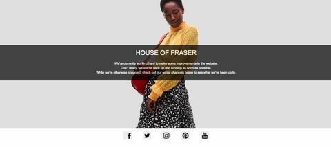 Site-ul House of Fraser offline