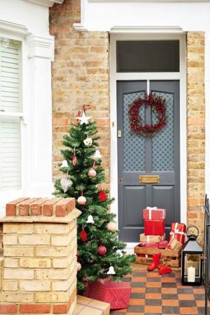 Dulux Weathershield ușă față Idee de decorare de Crăciun - exterior acasă - ușă gri