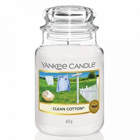Lumânare cu borcan mare Yankee Candle Clean Cotton